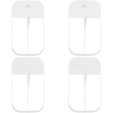 Rimoev clear spray bottles 4-pack front view, travel-ready storage for perfumes and sanitizers.
