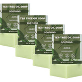 Rinse & Robust Tea Tree Soap Bar Set packaging with four handmade bars for multi-use cleansing