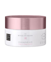 RITUALS Ritual of Sakura body scrub packaging highlights calming branding for daily rituals.