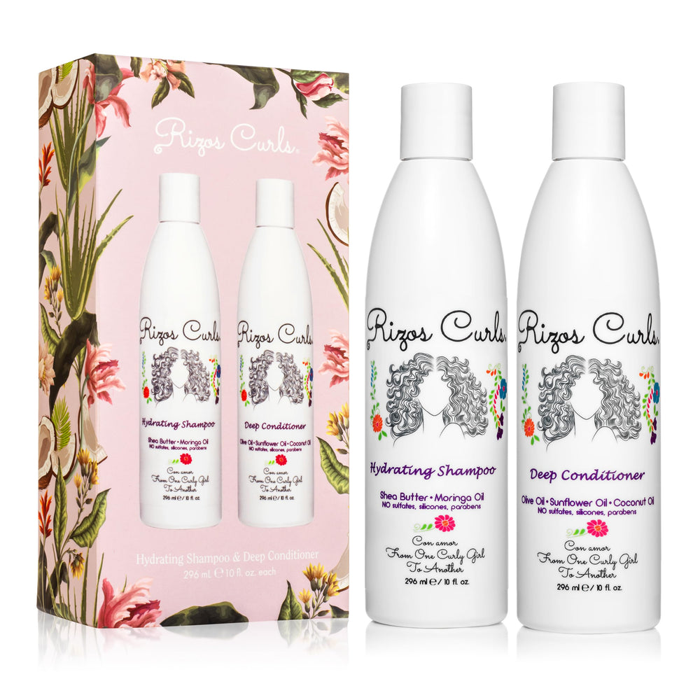 Rizos Curls Hydrating Shampoo bottle offers daily moisture for defined curls
