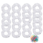 RJMBMUP white scrunchies close-up showing soft fabric and secure daily hold.