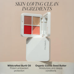 Close-up texture highlights creamy, blendable formula and natural luminosity from RMS Lip2Cheek Glow Quad