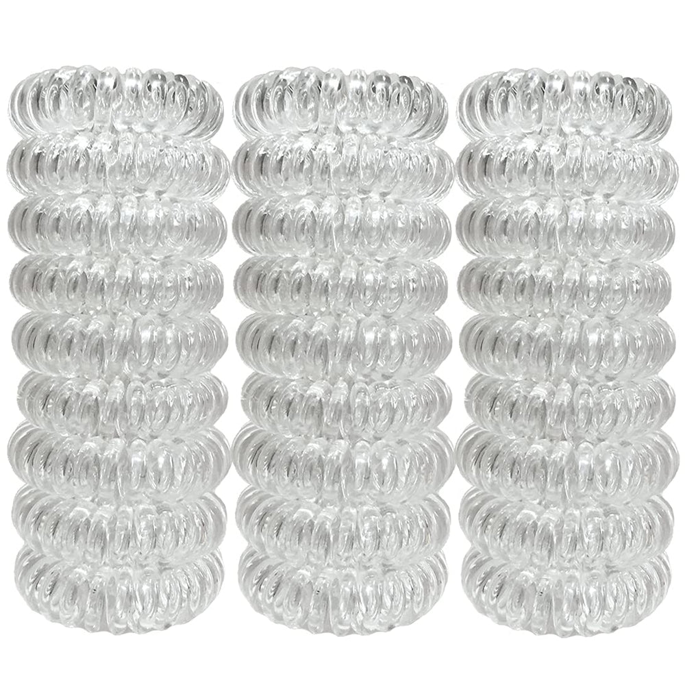 RN BEAUTY elástico espiral transparente para cola de caballo, sin dejar marcas