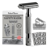 Rockwell Razors 6C gunmetal chrome front view highlighting premium craftsmanship for smooth shaving