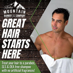 Rocky Mountain Barber Company tea tree oil ingredient closeup for scalp clarity