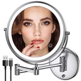 Rocollos 8-inch dual-side makeup mirror provides an overall view for daily routine makeup.