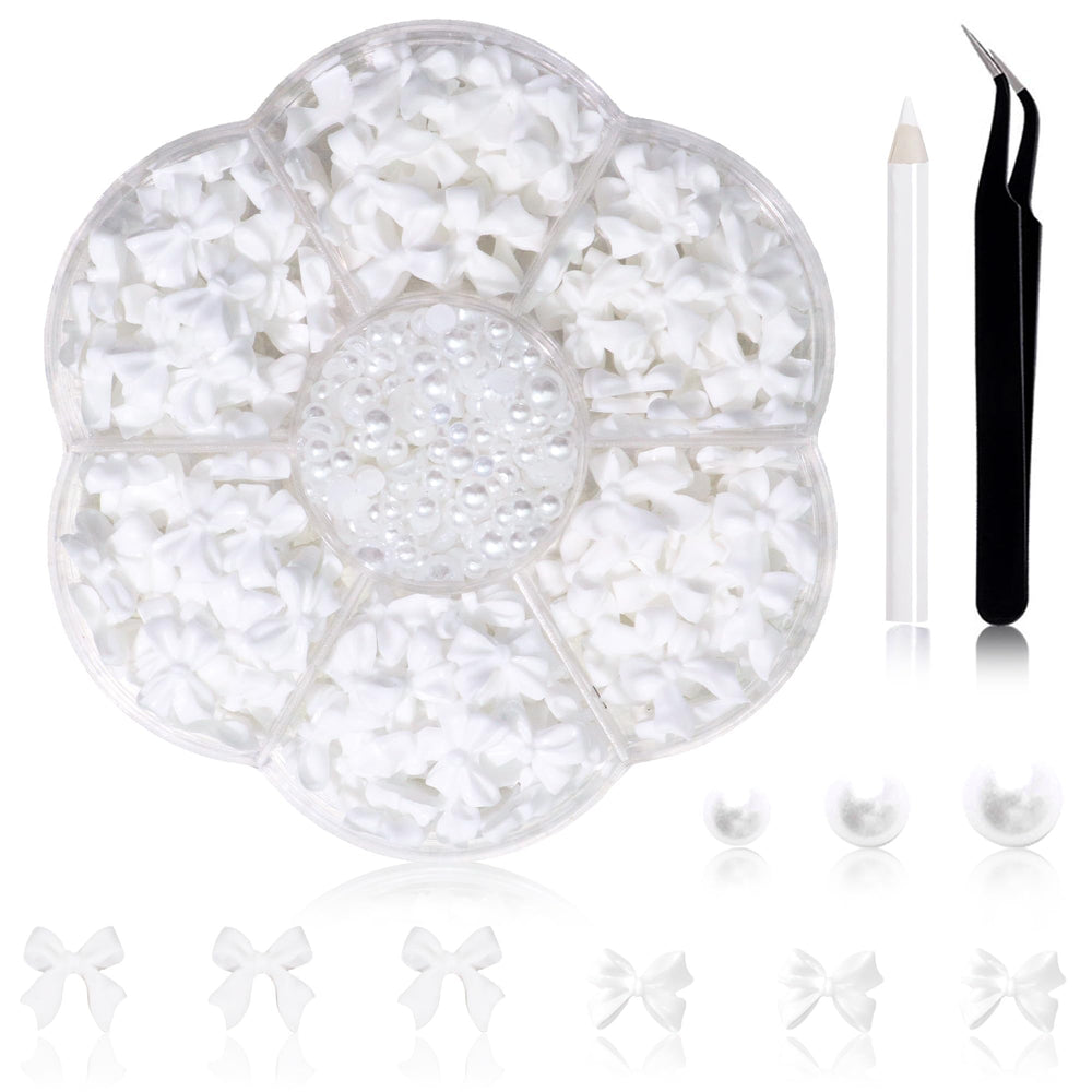 Rodaky bow nail charms box with 3D bows for quick nail art inspiration.