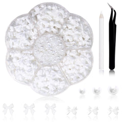Rodaky bow nail charms box with 3D bows for quick nail art inspiration.