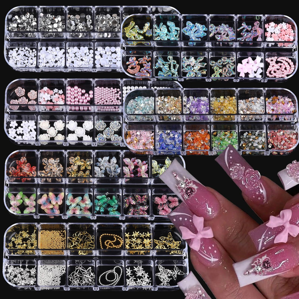 ROFIBUT Nail Charms multi-shape boxes for versatile DIY manicures