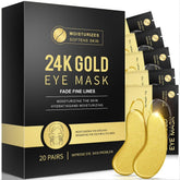 Rokelos 24K gold eye patches in packaging offer luxe at-home puffiness relief