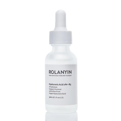 ROLANYIN Hyaluronic Acid 2% + B5 Serum bottle closeup highlighting hydrating formula for daily use.