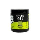Rolda Black Styling Gel tube front view—compact packaging for all-day hold and bold style.