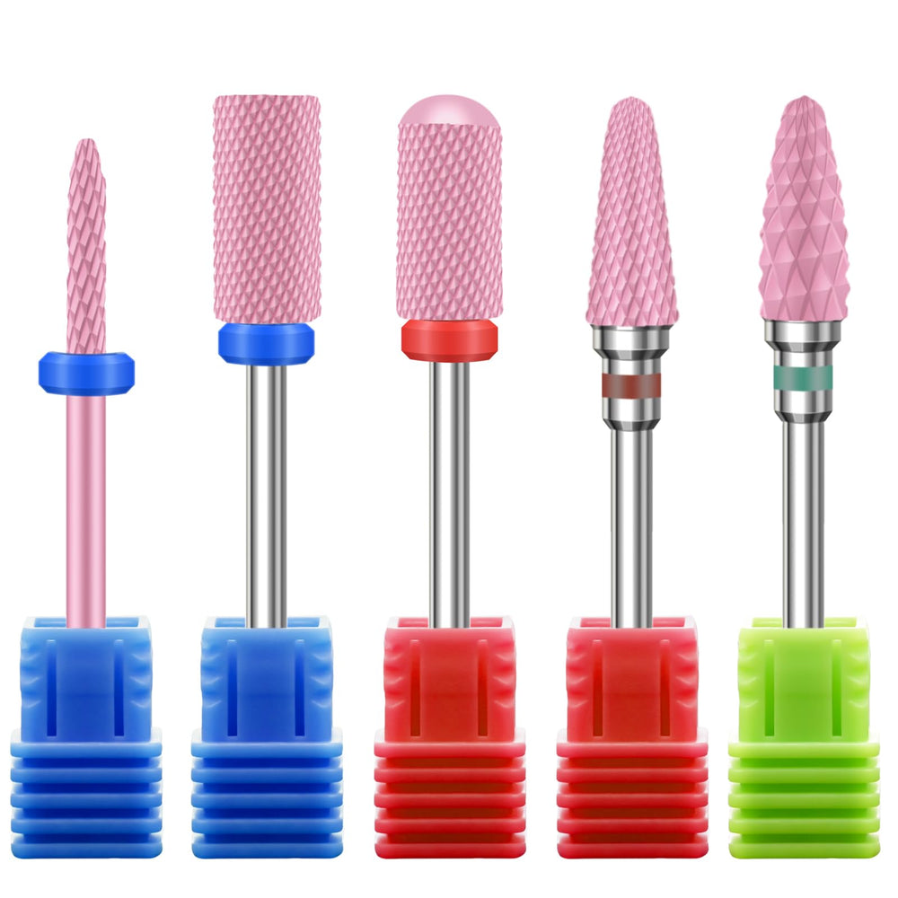 Rolokit ceramic nail drill bits coarse torch for precise cuticle prep and shaping.