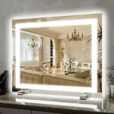 ROLOVE 22x20-inch lighted vanity mirror edge-to-edge lighting for true-color makeup