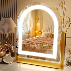 ROLOVE lighted makeup mirror shows full 15x13 view for precise makeup tasks