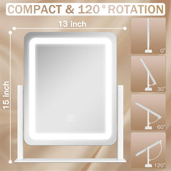 ROLOVE mirror brightness adjustment demonstrating dimmable lighting