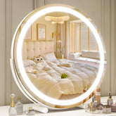ROLOVE makeup mirror with lights in front view for shadow-free makeup.