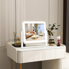 ROLOVE vanity mirror with smart dimming shows warm to cool light for tasks