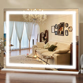 ROLOVE vanity mirror full-view surface enables precise makeup application.