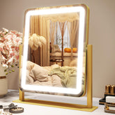 ROLOVE vanity mirror lights show 12.6x15 inch view for precise makeup.
