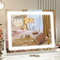 ROLOVE vanity mirror lights 22x18 for a full-face makeup view with even illumination.