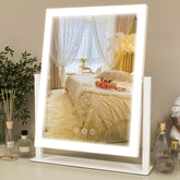 ROLOVE vanity mirror with lights front view showing three-color LEDs for precise makeup.