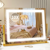 ROLOVE vanity mirror with lights 22x18 provides a full-face view for precise makeup.