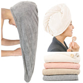 ROLSHOL extra-large hair towel wrap on head for fast, gentle drying