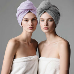 ROLSHOL hair towel wrap full view grey for versatile color choice