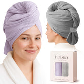 ROLSHOL hair towel wrap full view lavender for long, thick hair