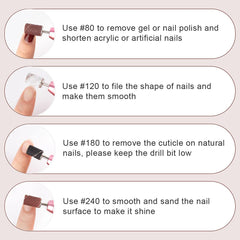Rolybag 180 grit sanding band close-up for natural nail cuticle work.