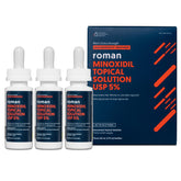 Roman Minoxidil bottle with unscented solution for scalp use