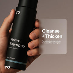 ROMAN Ro Men's Revive Shampoo lather closeup—minty refresh and scalp-cleansing action