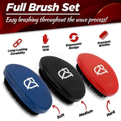 Roman-T medium brush blends boar and nylon for wave shaping.