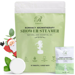 Romancy shower steamer 10-pack with eucalyptus, mint, citrus boosts a refreshing, spa-like shower experience.