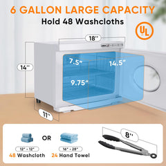 ROMECH 23L towel warmer cabinet drip tray close-up for easy cleanup after sessions.