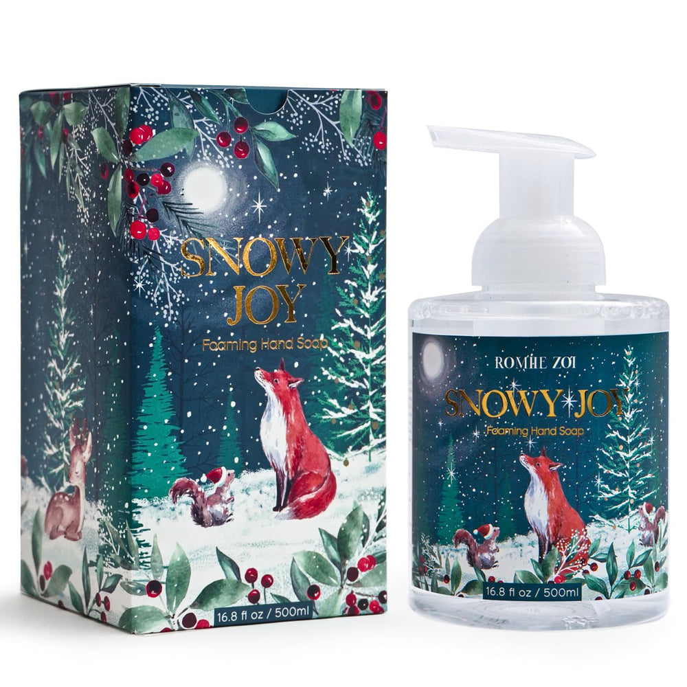 ROMIIE ZOI Snowy Joy bottle showcases luxurious lather for daily cleansing.