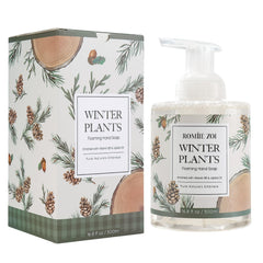 ROMIIE ZOI winter-pine-bottle-front: festive hand soap bottle showing winter pine scent for holiday freshness