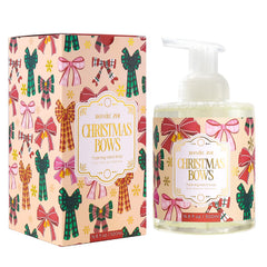 ROMIIE ZOI Christmas foaming hand soap bottle showcases festive scent and creamy lather.