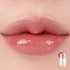 rom&nd Glasting Melting Balm Kaya Fig application swatch for smooth, non-sticky glide.