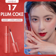 romnd Juicy Lasting Tint Plum Coke spatula tip for smooth gradient application