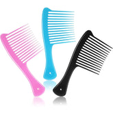 Romooa wide-tooth comb black detangles long curls without snagging
