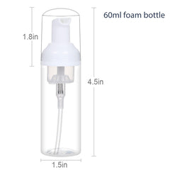 ROMROC travel-size 60ml foam bottle ready for on-the-go use in bags.
