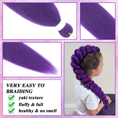 Rootoo purple braiding hair 26inch ideal for cosplay and stage looks