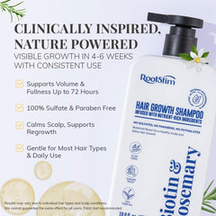 RootStim shampoo ingredients highlight biotin and rosemary for thinning hair support.