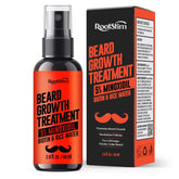 RootStim minoxidil beard serum bottle ready for precise spray application to support growth.