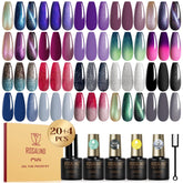 ROSALIND 24PCS cat-eye gel set box display for creative manicures.