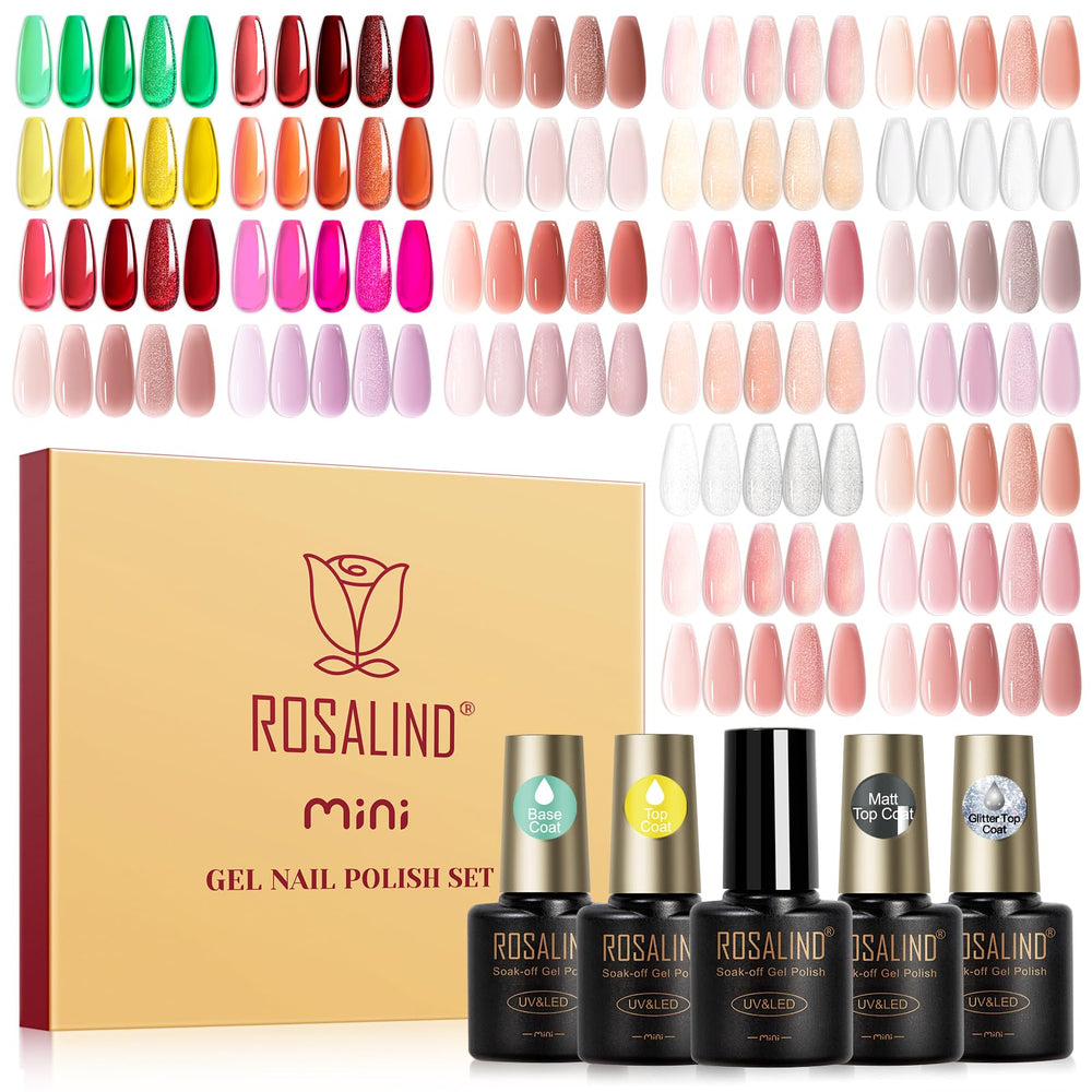 ROSALIND 30pcs jelly gel polish colors swatches for versatile nail art options