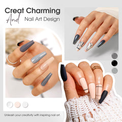 ROSALIND milky white gel nail polish offers clean base for nail art.