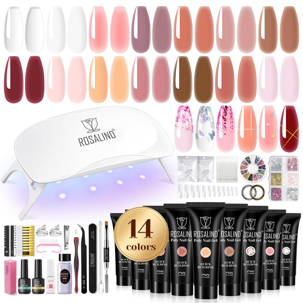 ROSALIND poly nail gel kit with 14 colors for at-home manicures